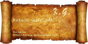 Kotsis Győző névjegykártya